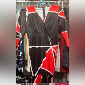 Midi/Maxi red and black dress